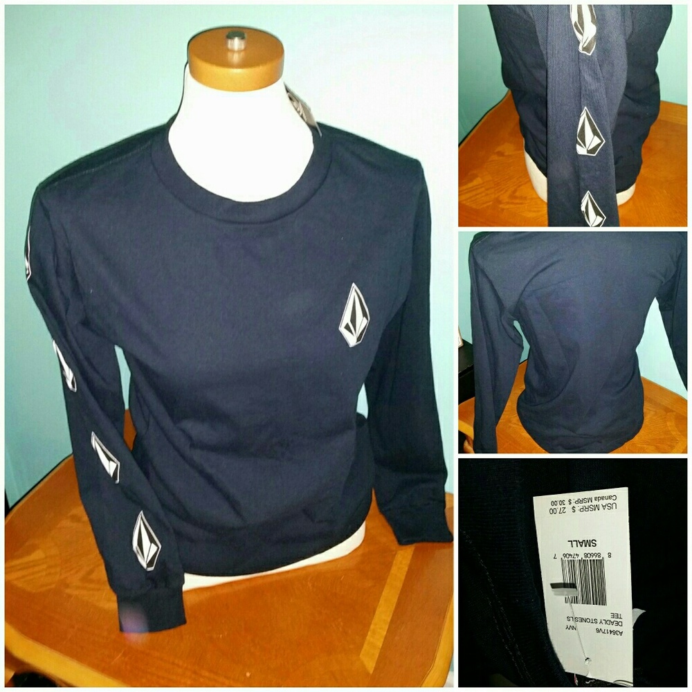 Nwt volcom small long sleeve logo tee $28